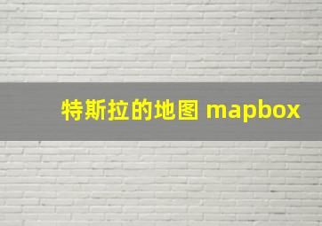 特斯拉的地图 mapbox